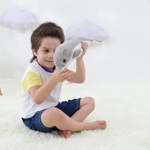 Miniatura 2 de Apricot Lamb Juguetes de peluche del océano, delfín gris, animal marino, suave, perfecto para niñas y niños (delfín gris, 12 pulgadas)