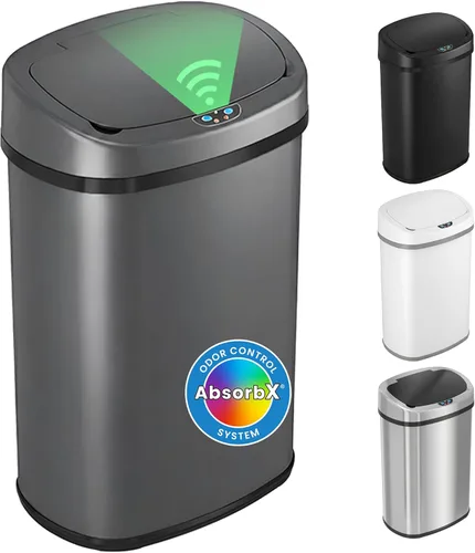 Miniatura 16 de iTouchless PUEDE DE BASURA AUTOMÁTICO DE 13 GALONES CON FILTRO DE ABSORTE DE OLOR Y BLOQUEO DE LA TAPA, PINDADOR DE BASURA DE COCINA DE SENSOR