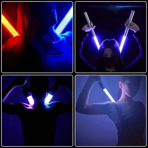 Miniatura 6 de Sables de luz para adultos, sables de luz de duelo reales pesados para adultos, cosplay con cambio de color infinito RGB19 y 7 juegos de fuentes