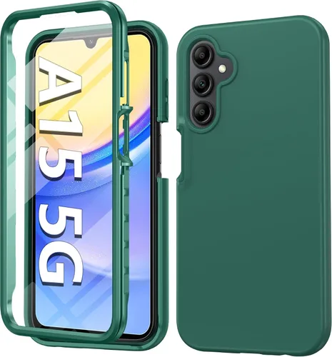 Miniatura 12 de FNTCASE Funda para Samsung Galaxy A15-5G: Funda para teléfono con protector de pantalla incorporado Funda protectora de silicona para teléfono