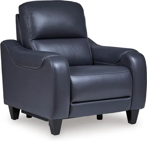 Signature Design by Ashley Mercomatic - Sillón reclinable eléctrico contemporáneo con reposacabezas ajustable y carga rápida USB-C, cuero, altura