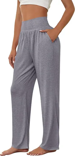 Miniatura 3 de Neer 3 piezas de pantalones de yoga de pierna ancha para mujer, cómodos, holgados, de cintura alta, pantalones deportivos casuales