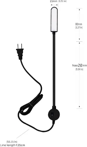 Miniatura 2 de Luz para máquina de coser, lámpara de trabajo LED, cuello de cisne flexible portátil con base magnética para banco de trabajo, torno, taladro