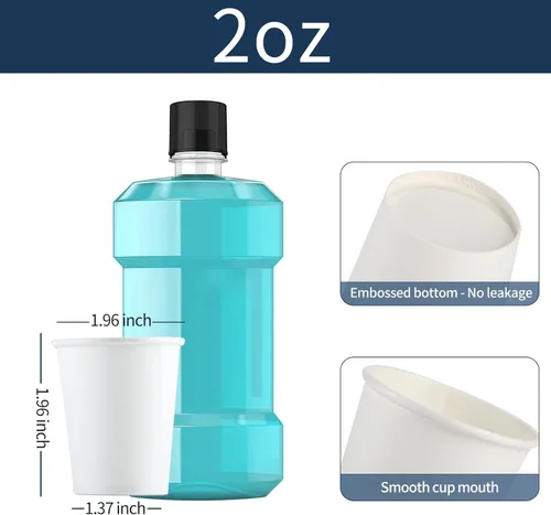 Miniatura 2 de Brandon-super [300 unidades - 2 onzas] Vasos de papel pequeños, vasos de enjuague bucal, tazas de baño, mini tazas desechables pequeñas