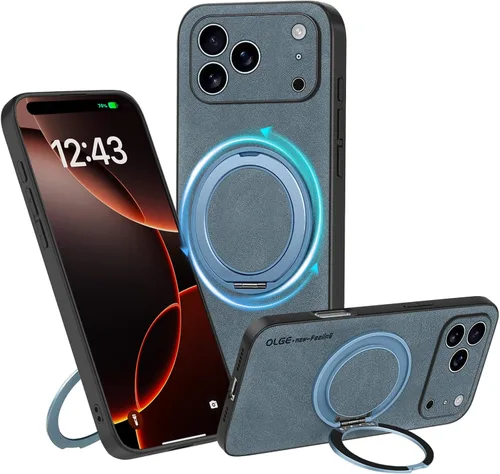 Miniatura 31 de Funda de silicona con soporte para iPhone 17 Pro [compatible con MagSafe] [Protección completa de la cámara] (6.3 pulgadas 2025), fundas de teléfono
