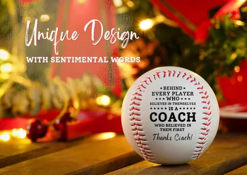 Miniatura 3 de Regalos de entrenador de béisbol: Béisbol impreso con caja de presentación