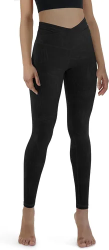 ODODOS - Leggings de cintura cruzada para mujer, diseño con bolsillo interno, para yoga, deportes, gimnasia o entrenamiento, pantalones deportivos