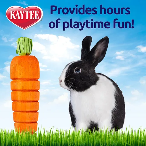 Miniatura 5 de Kaytee Bunny Flip-N-Toss - Zanahoria de juguete para conejos, cobayas y otros animales pequeños