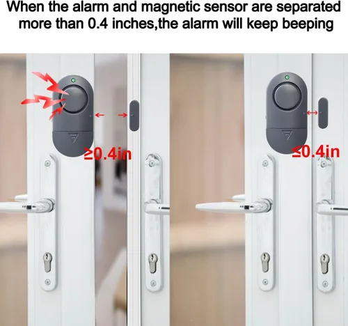 Miniatura 3 de Sensores de alarma de ventana, campanillas de puerta de 120 dB para tienda, alarmas de ventana y puerta para seguridad de los niños (paquete de 10)