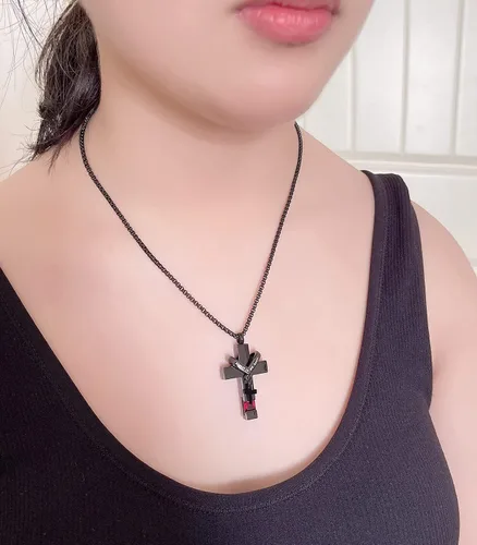 Miniatura 4 de YOUFENG Collares de urna de piedras de nacimiento para cenizas, cruz cremación, urna para cenizas humanas, recuerdo conmemorativo, medallón