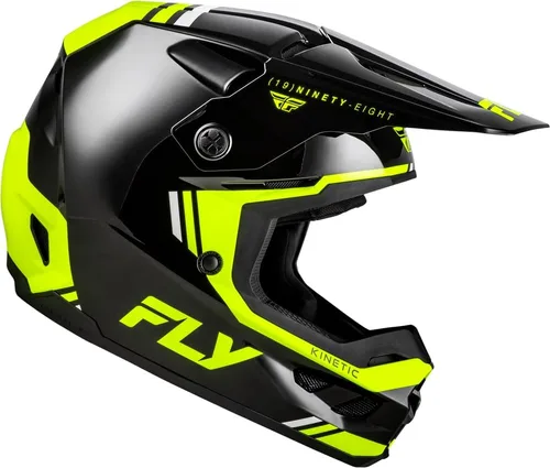 Miniatura 4 de Fly Racing Kinetic Verdict Casco - Casco protector para moto de tierra, MTB, BMX y motocicletas Negro/Hi-Vis/Gris
