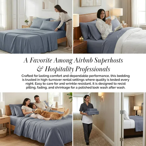 Miniatura 144 de Southshore Fine Living, Inc. Juego de 7 piezas de sábanas King divididas para cama ajustable, juego de sábanas King divididas con bolsillo de 21