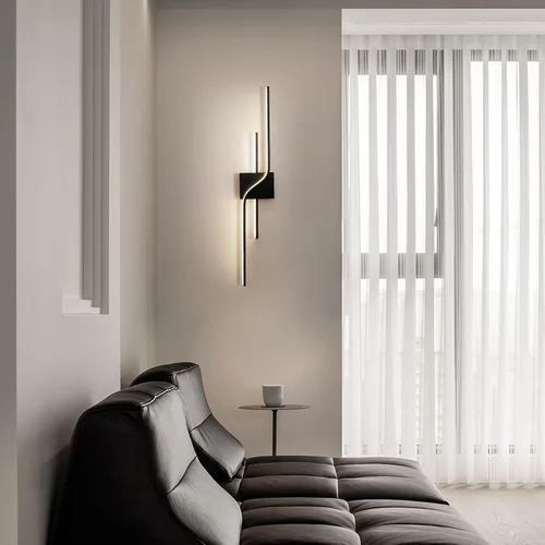 Miniatura 5 de Apliques de pared LED modernos, iluminación de pared interior negra para sala de estar, accesorios de tocador de baño de 30 pulgadas, lámpara