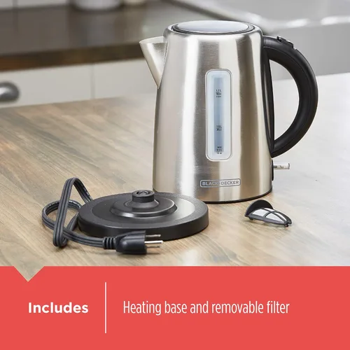 Miniatura 4 de BLACK+DECKER Hervidor inalámbrico de 1.7L, plateado, KE2000SD