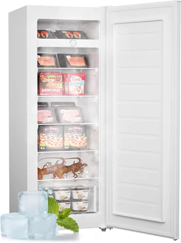Miniatura 10 de Upstreman - Congelador vertical de 7.0 pies cúbicos, congelador grande de pie color negro con 5 estantes ajustables, refrigerador/congelador