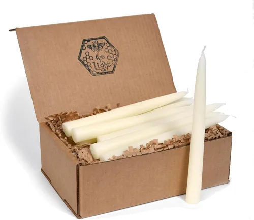 Miniatura 23 de Velas de Cera de Abeja 100% Puras - Velas Decorativas y Sumergidas Naturales Hechas a Mano, Insípidas y Sin Humo para Navidad, Adviento y Janucá