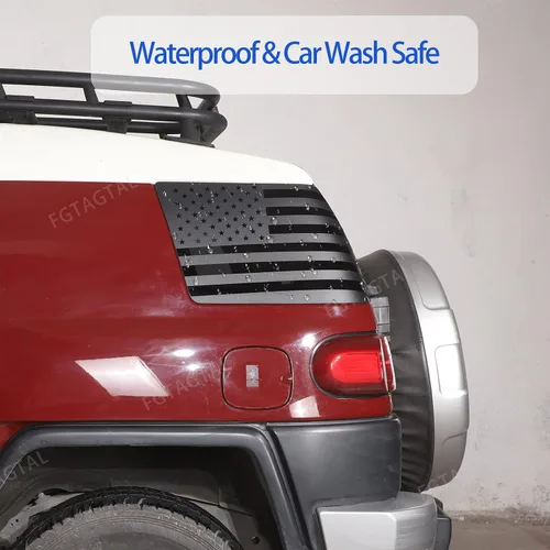 Miniatura 4 de Adhesivo compatible con Toyot@ FJ Cruiser 2007-2017 para ventana lateral de puerta trasera, bandera estadounidense, accesorios de calcomanías