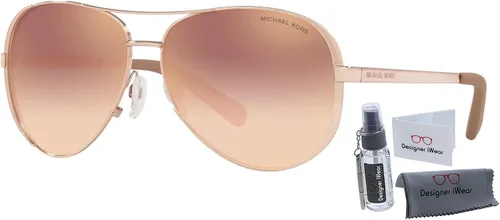 Miniatura 3 de Michael Kors MK5004 CHELSEA - Gafas de sol estilo aviador para mujer + paquete con kit de cuidado de gafas de diseñador iWear