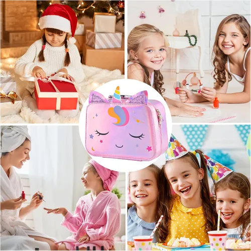 Miniatura 7 de Juego de esmaltes de uñas para niñas, no tóxico, de secado rápido, con secador de uñas y calcomanías de uñas de bricolaje, regalos de Navidad
