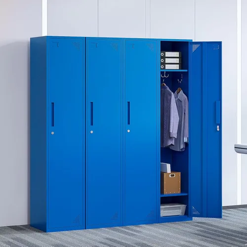 Miniatura 6 de Yizosh Armario de metal con 1 puerta, armarios altos de acero para empleados, armarios de almacenamiento de casilleros de 71 pulgadas para escuela