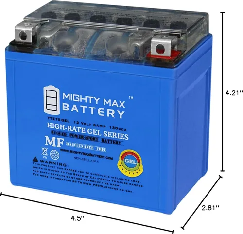 Miniatura 9 de Mighty Max Battery Batería de gel de 12V 6AH para Honda 450 TRX450ER, TRX450R 2006-2012