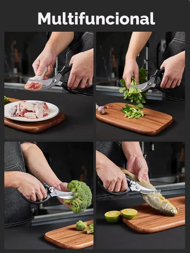Miniatura 2 de Tijeras para aves de corral, tijeras de cocina resistentes con mango antideslizante y bloqueo de seguridad, tijeras para aves de corral para carne