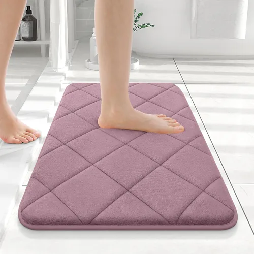 Miniatura 83 de OLANLY Tapete de baño de espuma viscoelástica de 24 x 16 pulgadas, ultra suave y absorbente, lavable a máquina, cómodo tapete de baño para suelo