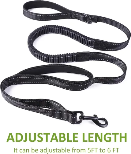 Miniatura 7 de ECO-CLEAN Correa reflectante de entrenamiento para perros de 6 pies, absorción de golpes, correa de perro retráctil fuerte para perros medianos