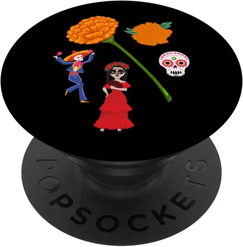 Dia de Los Muertos - PopSockets intercambiables con diseño de caléndula mexicana