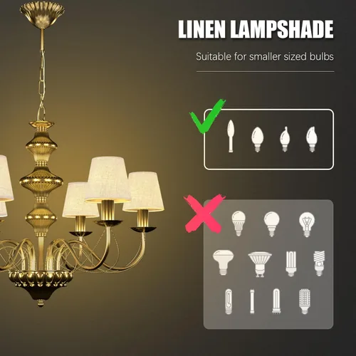 Miniatura 4 de Pequeña pantalla de lámpara con clip para bulbos de candelabro, Mini pantallas de lámpara para candelabros, decoración del hogar, pantalla