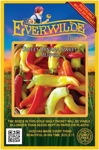 Miniatura 4 de Everwilde Farms - Semillas de pimiento dulce de plátano dulce de 1 onza - Gold Vault