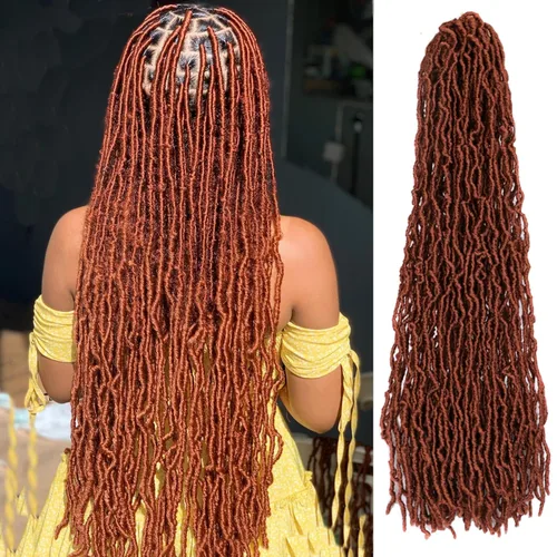 Miniatura 21 de Rastas cortas de ganchillo de pelo sintético de 14 pulgadas, 8 paquetes, nuevas rastas onduladas de ganchillo, trenzas de diosa suaves de ganchillo