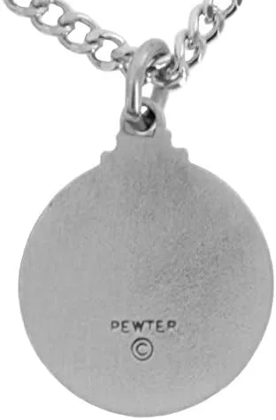 Miniatura 3 de Sterling Faith Medalla redonda de peltre San Juan el Bautista cadena infinita de 240in tarjeta de oración laminada