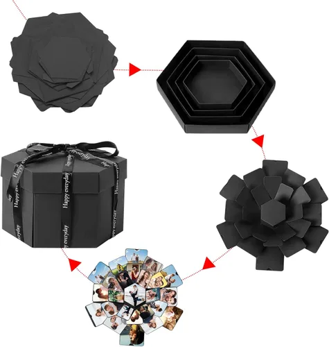 Miniatura 3 de Set de regalo explosivo, álbum de fotos DIY, caja sorpresa de amor explosiva, caja de regalo emergente creativa para parejas, día de la madre, boda