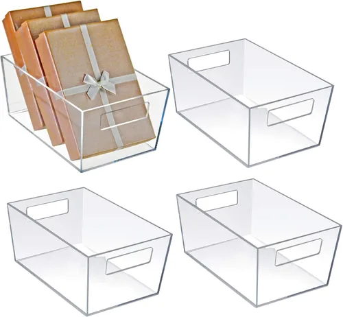 Miniatura 8 de Azar Displays 556237 - Organizador grande de plástico transparente con asa, almacenamiento de despensa, organizador de cocina y refrigerador