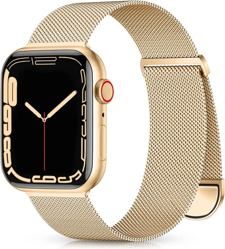 Miniatura 13 de Zedoli Correa de Metal Compatible con Apple Watch de 1.57/1.50/1.61/1.77/1.73/1.65/1.75 pulgadas para Mujeres y Hombres, Pulseras de Malla de Malla