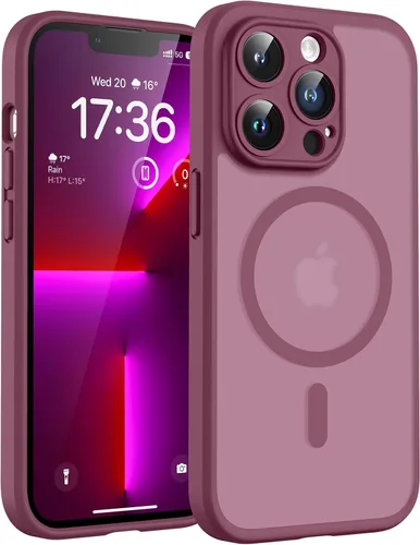 Miniatura 62 de TOCOL Funda magnética 3 en 1 para iPhone 14 Pro, mejorada [protección completa de cámara] con 2 protectores de pantalla, funda de grado militar Azul