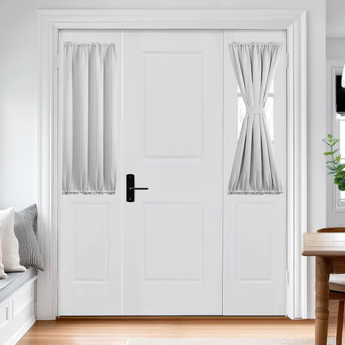 Miniatura 140 de Cortina térmica para puerta con bolsillo para barra, opacas, tratamiento de ventanas con ojales y ojales Deconovo 1 panel