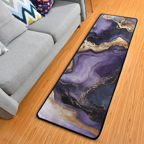 Miniatura 18 de MNSRUU Alfombra larga para pasillo colorido conchas en azul interior exterior alfombra antideslizante entrada alfombra para pasillo cocina piso 72 x