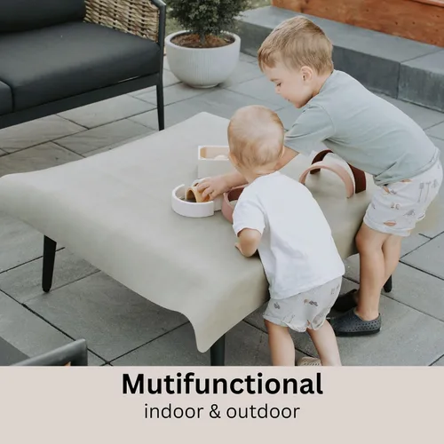 Miniatura 7 de Uniklook Tapete reversible de cuero vegano multiusos para niños, manta de pícnic infantil, impermeable, para silla alta, a prueba de arena, manta