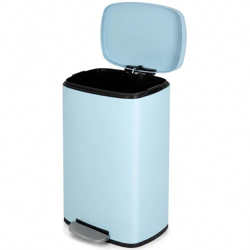 Miniatura 15 de BLKMTY Cubo de basura con tapa para cocina, oficina, baño, cubo de basura con pedal, cubo de basura de acero inoxidable con cubo interior extraíble