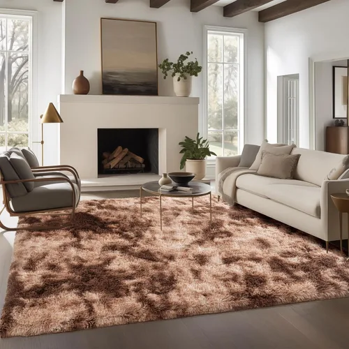 Miniatura 55 de Zentavio Alfombras de área para sala de estar, alfombras grises para dormitorio, alfombra de 4 x 6, alfombra mullida, peluda y suave, shag estética