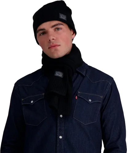 Miniatura 7 de Levi's Conjunto clásico de gorro y bufanda de punto cálido para hombre