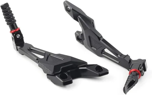 Miniatura 4 de Reposapiés trasero para motocicleta, pedales de pasajero, conjunto de clavijas para BMW S1000RR 2010-2018, color negro