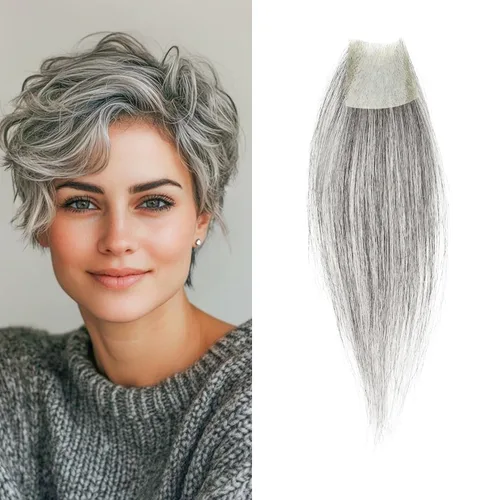 Miniatura 46 de Reemplazo de cabello humano con cicatrices, quemaduras accidentales sin vello para hombres y mujeres, pérdida de línea de cabello, cinta recta
