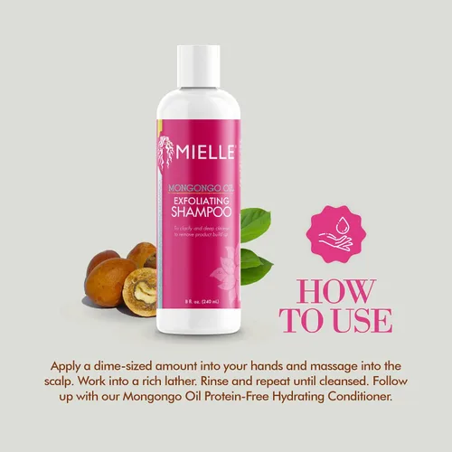 Miniatura 5 de Mielle Organics Mongongo Oil Champú exfoliante para el cabello, champú sin sulfato y exfoliante para el cuero cabelludo para eliminar la suciedad