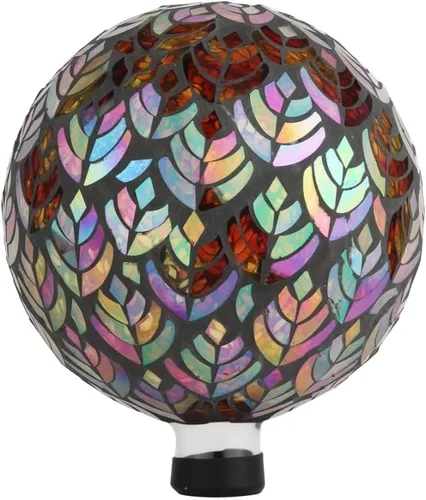 Miniatura 13 de Lily's Home Colorida bola de vidrio de mosaico, diseñada con un impresionante patrón de mosaico holográfico de pétalos para traer color a cualquier