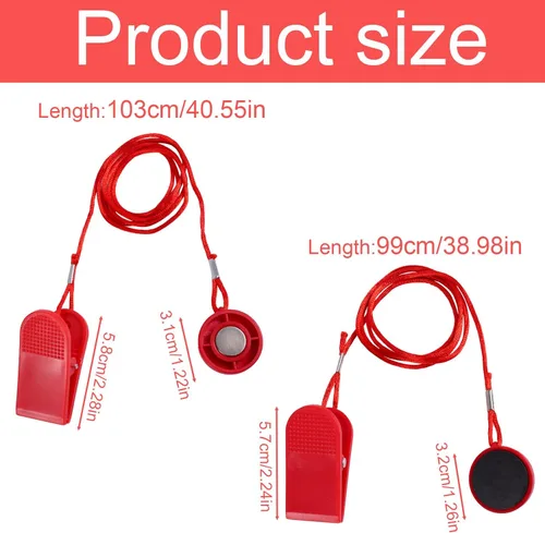 Miniatura 2 de lasuroa 2pcs Treadmill Magnet Safety Keys, 2 Styles Treadmill Magnetic Key Replacement Round Universal Running Machine Emergency Stop Safety Switch