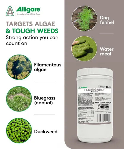 Miniatura 3 de ALLIGARE Flumigard Herbicida - Herbicida Flumioxazin de acción rápida para el control rápido de algas acuáticas y malezas terrestres en sitios