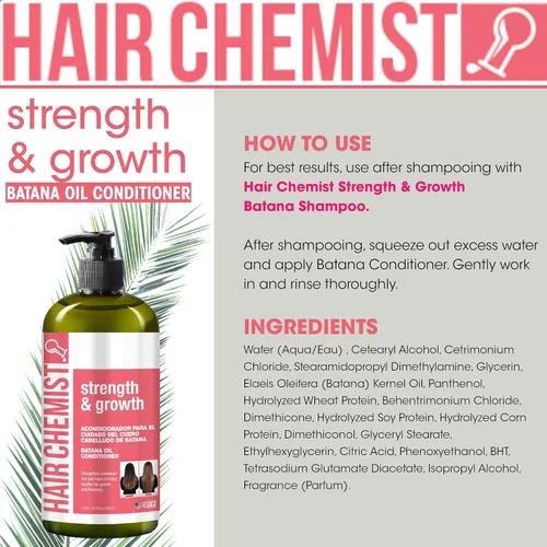 Miniatura 7 de Hair Chemist Strength & Growth Batana Oil Conditioner 33.8 oz. - Acondicionador fortalecedor e hidratante con aceite de batana para el crecimiento
